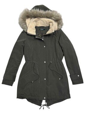 LAUREN RALPH LAUREN Faux Fur Long Winter Parka Jacket Coat Womens Small